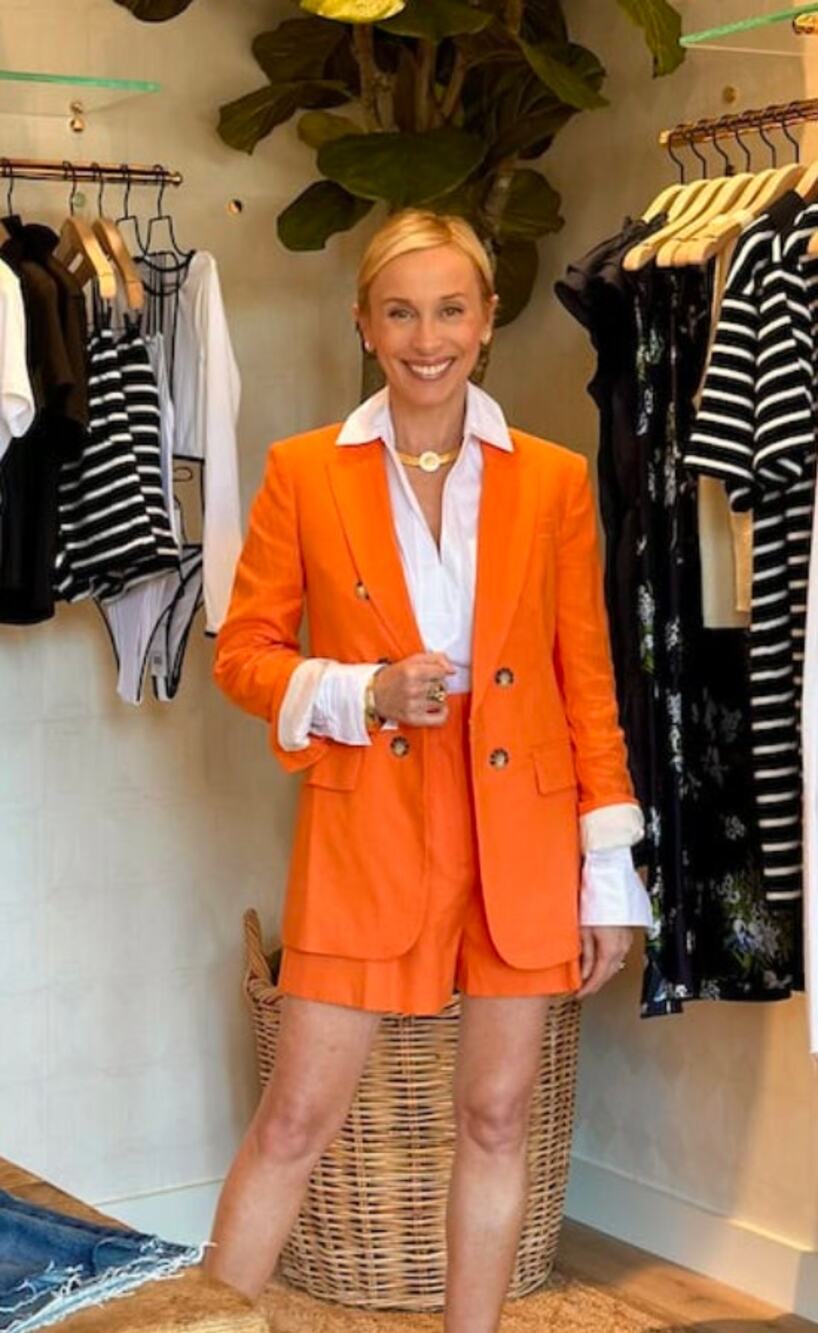 Veronica Beard Bexley Linen Dickey Jacket in Orange size 2
